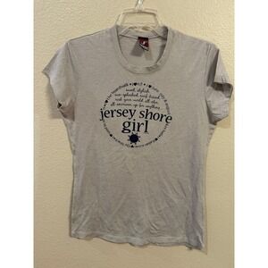 Festa Jersey Shore Girl Graphic Tee Women Large Tan Excellent Beach Souvenir